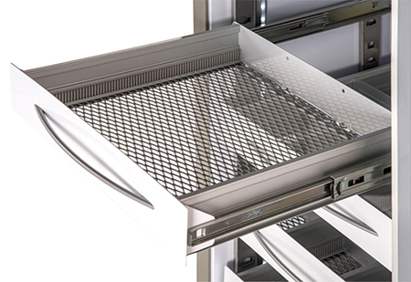 Pull-out aluminum drawer without dividers for model 500-1