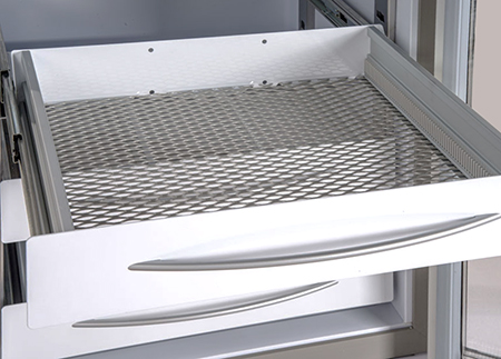 Pull-out aluminum drawer without dividers for model 500-2