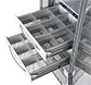 Pull-out aluminum drawer with dividers for models 700-1500-4